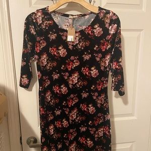 Brand New with Tag Velvet Dress with Florals